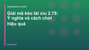 Read more about the article Giải mã kèo tài xỉu 2.75: Ý nghĩa và cách chơi hiệu quả